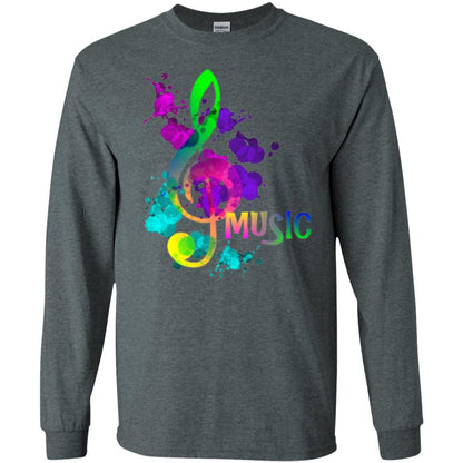 Funky Colorful Music Treble Clef Musican T-shirt Dark Heather