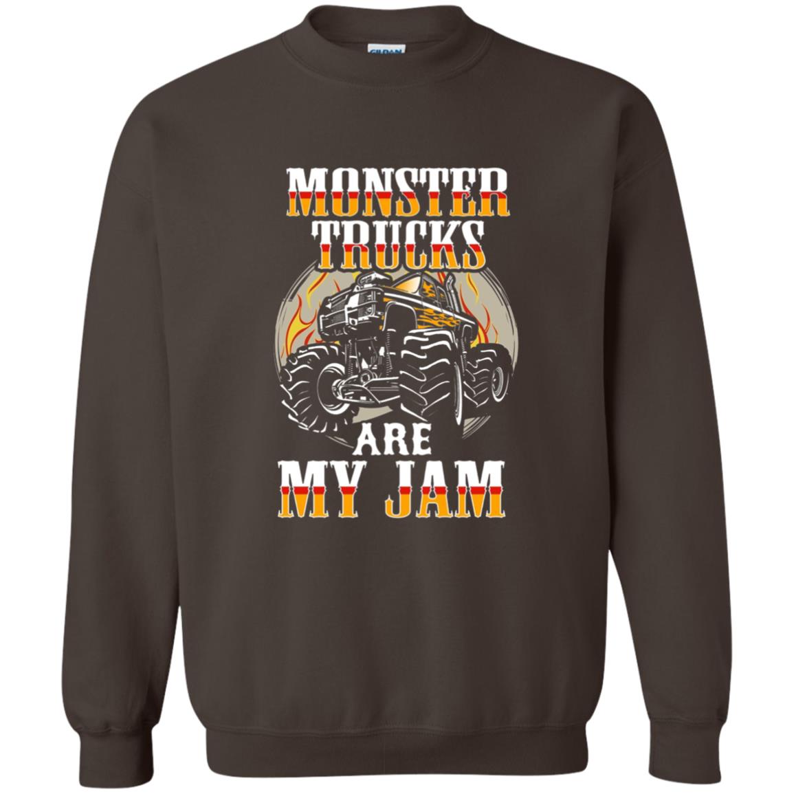 Funny Trucker T-shirt Monster Truck Are My Jam Dark Chocolate