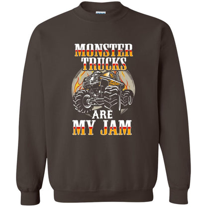 Funny Trucker T-shirt Monster Truck Are My Jam Dark Chocolate