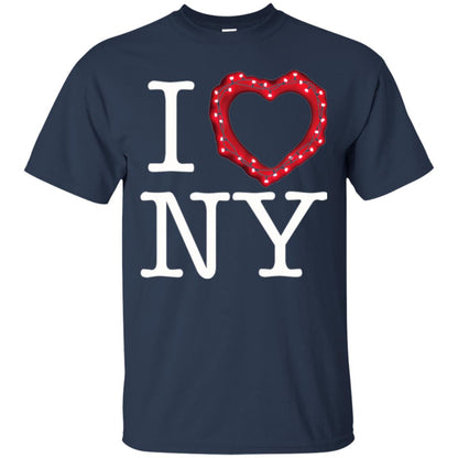 I Heart Love Ny Glowing String Lights New York T-shirt Navy