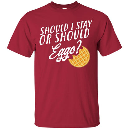 Should I Stay Or Should Eggo Funny Waffle Lover T-shirt Cardinal