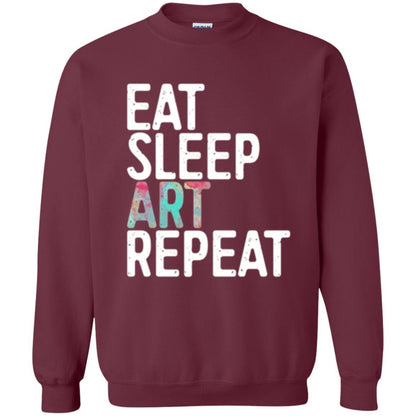 Artist T-shirt Eat Sleep Art Repeat Maroon