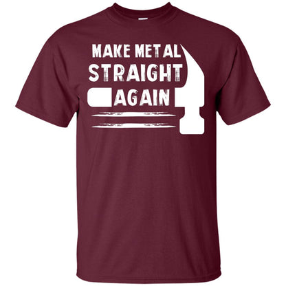 Make Metal Straight Again Mechanic T-shirt Maroon