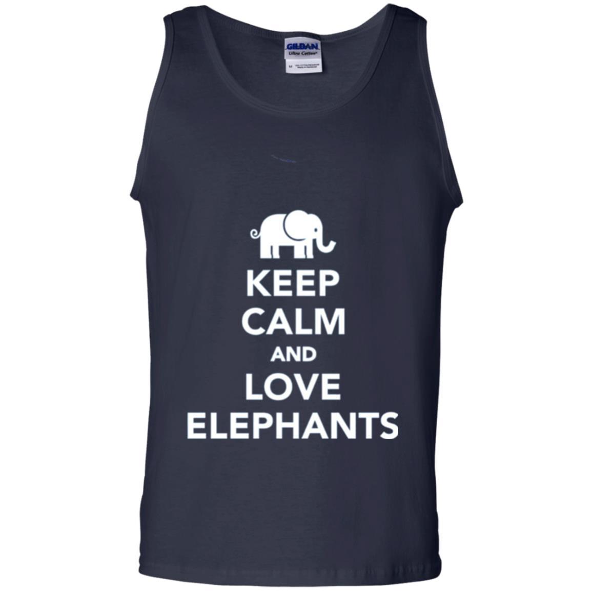 Elephant Lover T-shirt Keep Calm And Love Elephants T-shirt Navy