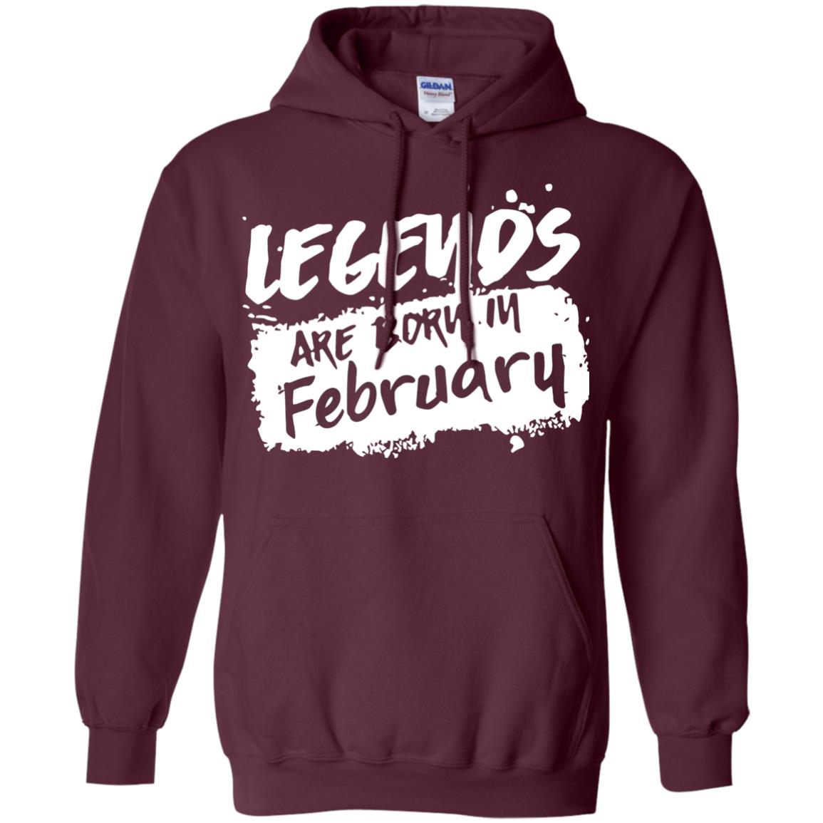 February Birthday Shirt Legends Are Born In February Maroon