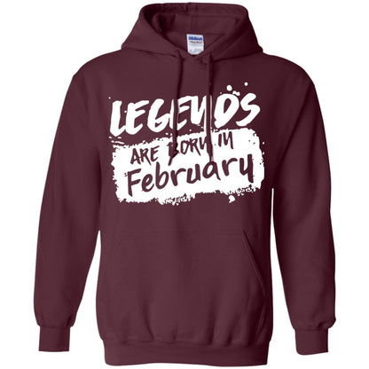 February Birthday Shirt Legends Are Born In February Maroon