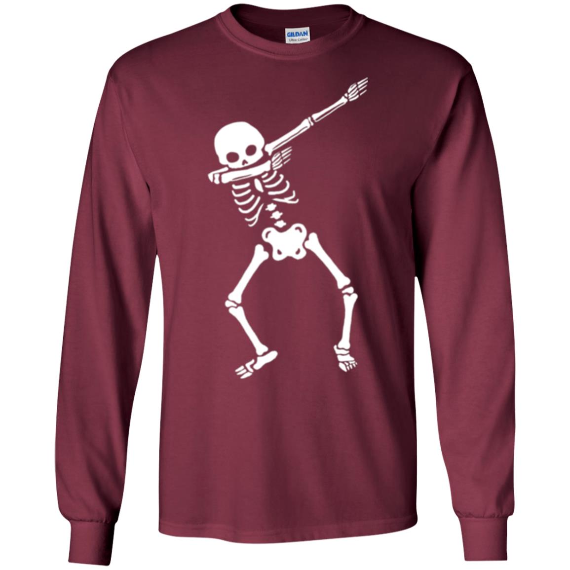 Dabbing Skeleton T Shirt Maroon