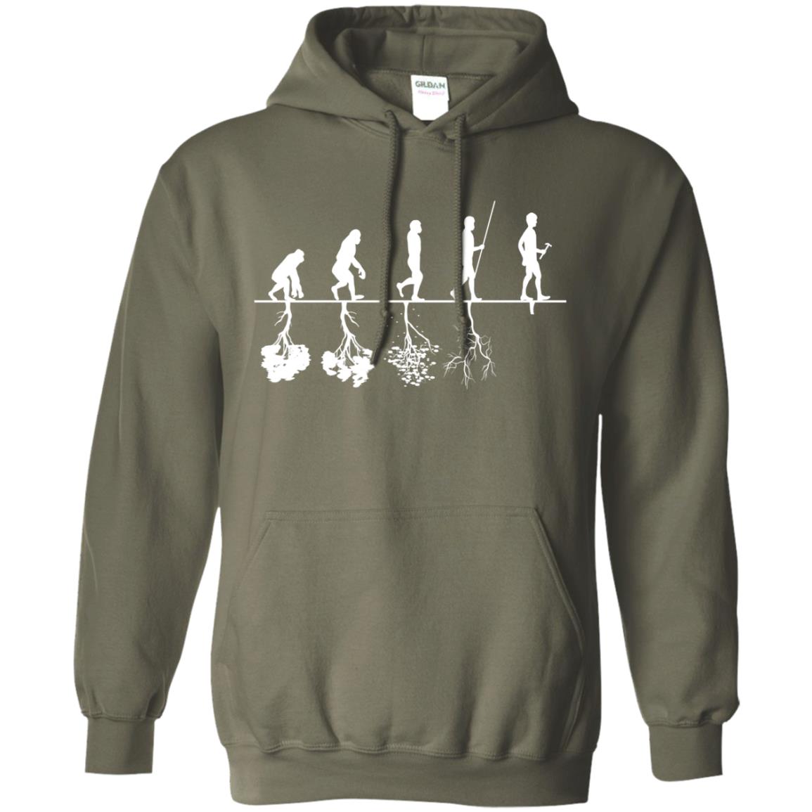 Evolution Tree Of Human Life Thinking Save Environment Shirt Military Green