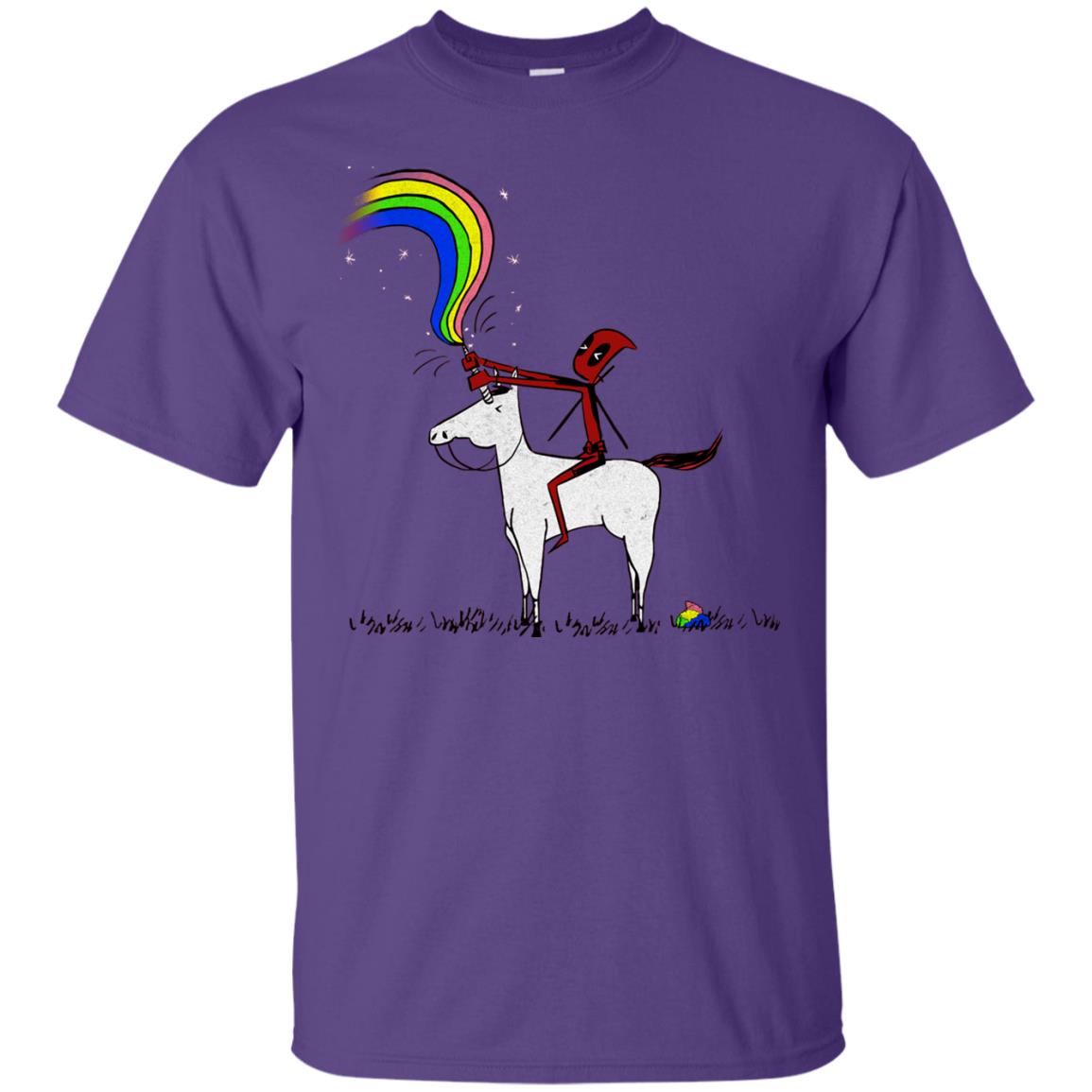 Deadpool With Unicorn Movie T-shirt Purple