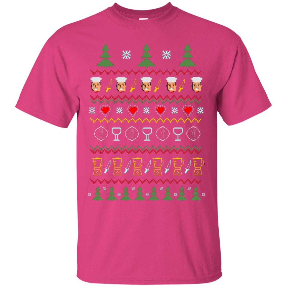 Chef Christmas X-mas Gift Shirt For Cooking Lovers Heliconia