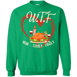 Turkey Wine Family Thanksgiving Drinking Gift Shirt For FamilyG180 Gildan Crewneck Pullover Sweatshirt 8 oz.
