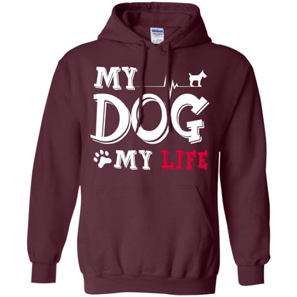 Dog Lovers T-shirt My Dog My Life Maroon