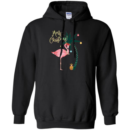 Christmas T-shirt Flamingo Merry Christmas Black