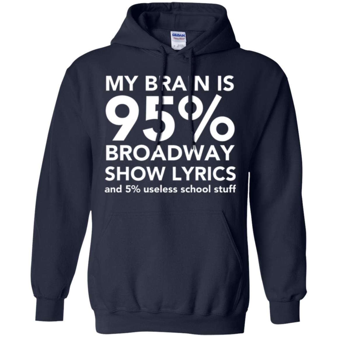 Musical T-shirt My Brain Is 95_ Broadway Show Lyrics And 5_ Useless School Stuff Navy