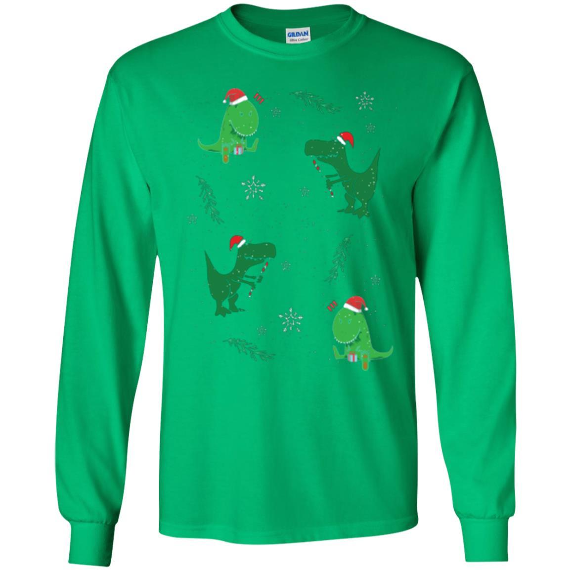 Funny Christmas T-shirt Merry Christmas Dinosaur Irish Green