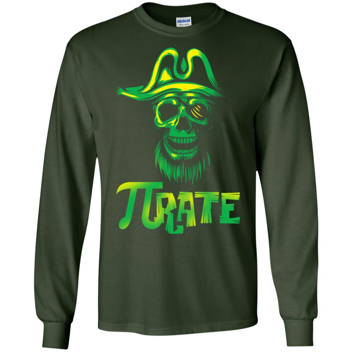 Pi Day T-shirt Funny Pirate Forest Green