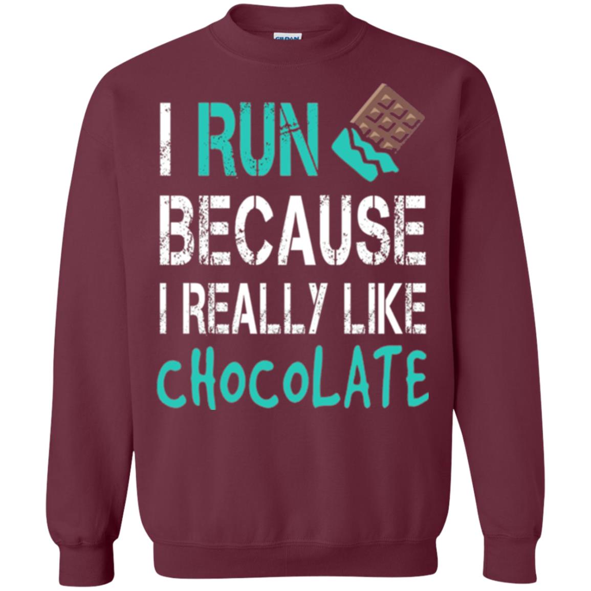 Runner T-shirt I Run Because I Really Like Chocolate Maroon