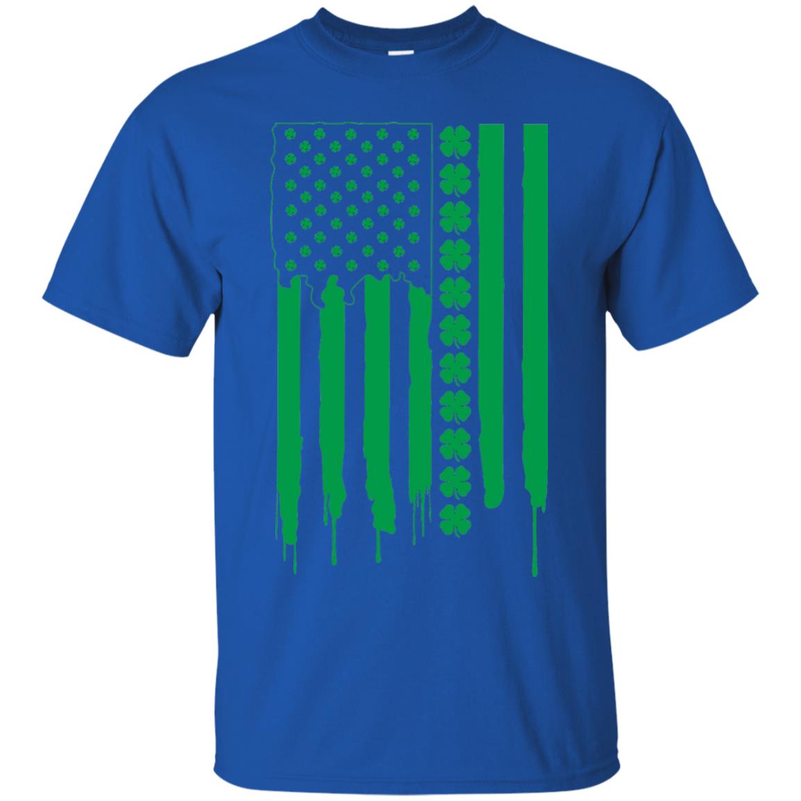 Irish American Flag St Patrick_s Day T-shirt Royal