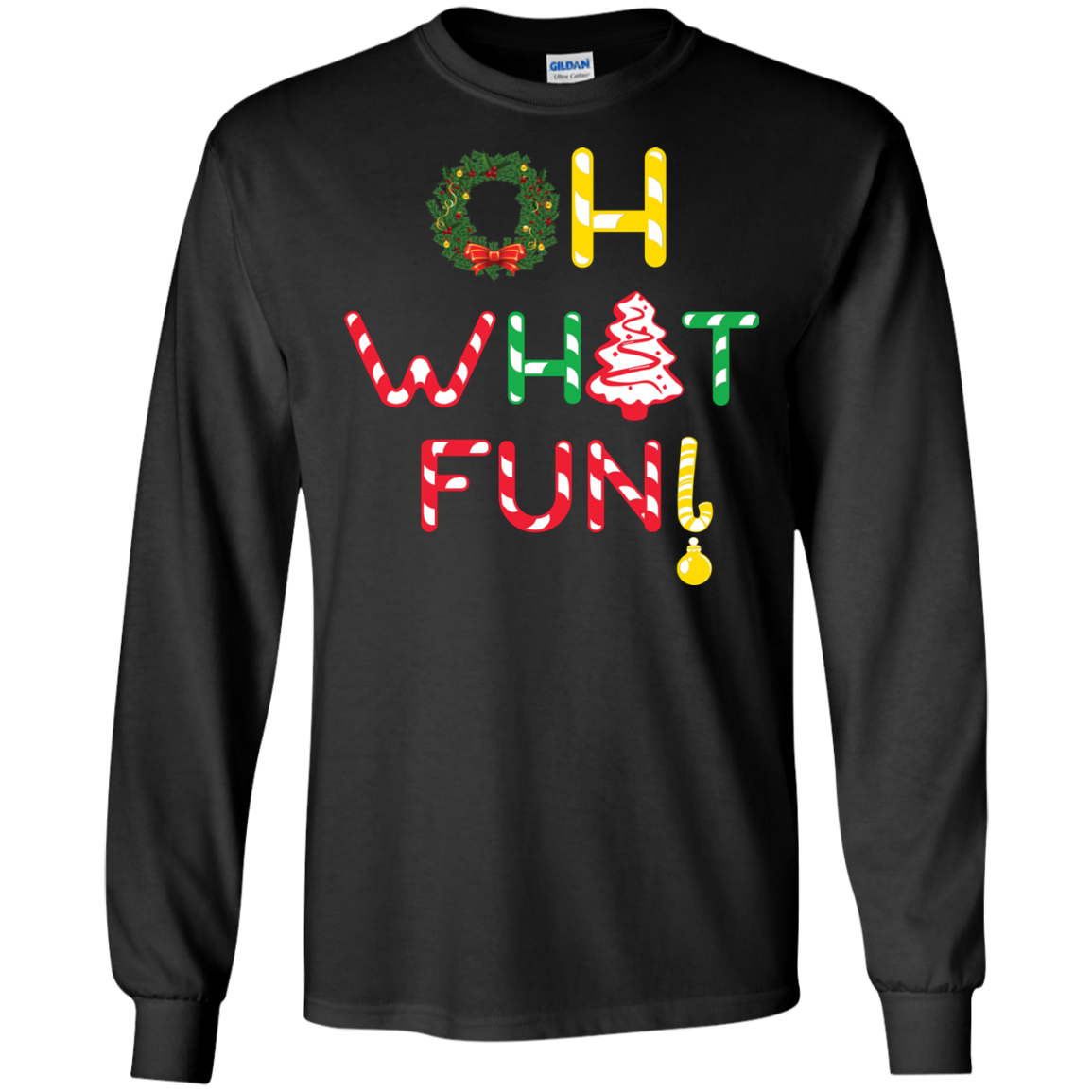 Christmas T-shirt Oh What Fun Black