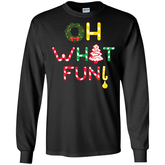 Christmas T-shirt Oh What Fun Black