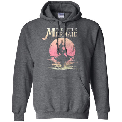 Cartoon T-shirt The Little Mermaid Ariel Rock Moon Silhouette Dark Heather