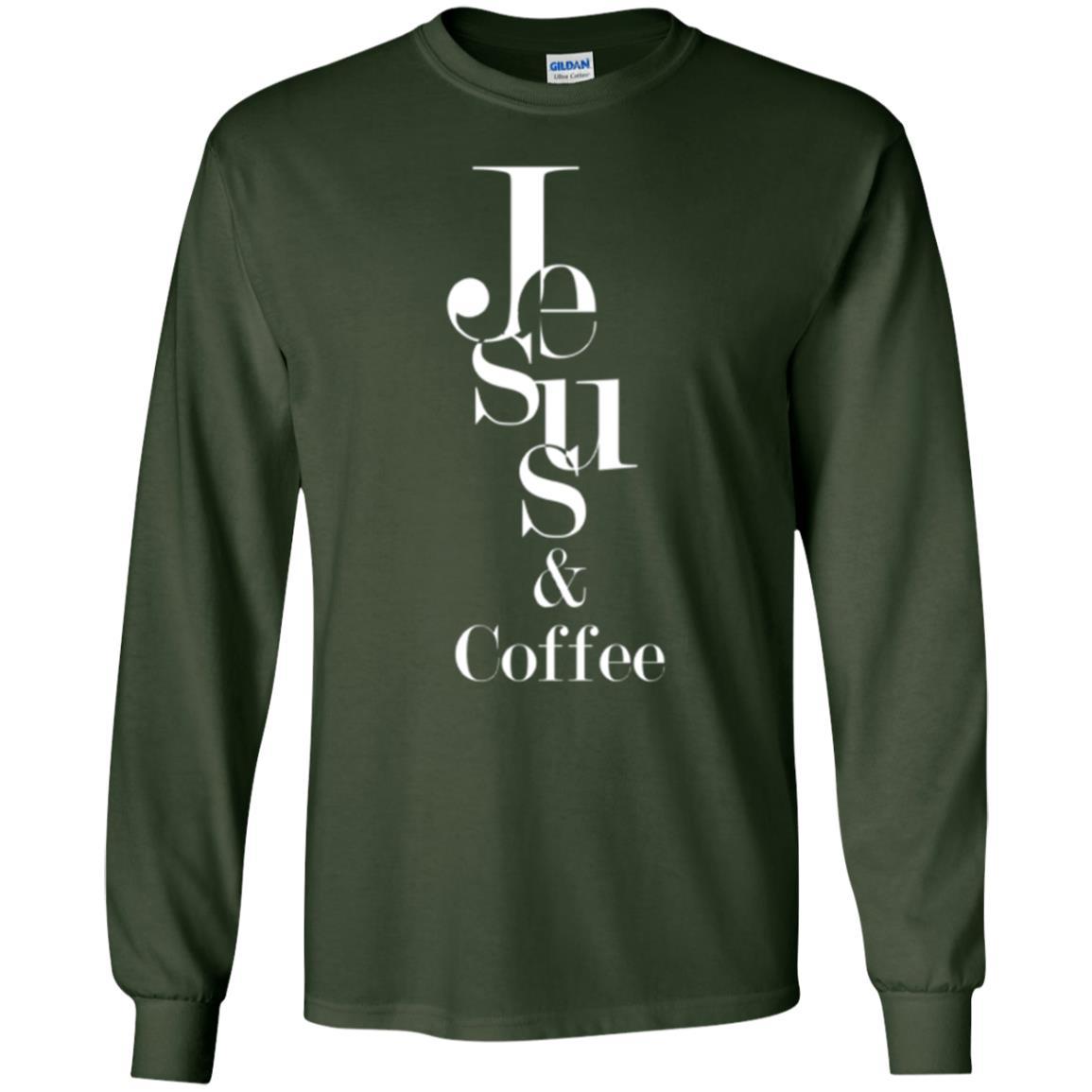 Merry Christas T-shirt Jesus And Coffee Forest Green
