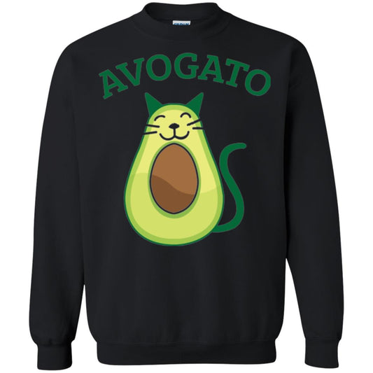 Avogato Avocado Cat Kitty Funny Meow T-shirt Black
