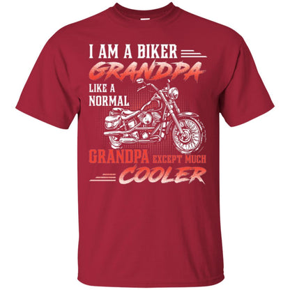 Papa T-shirt I Am A Biker Grandpa Like A Normal Cardinal
