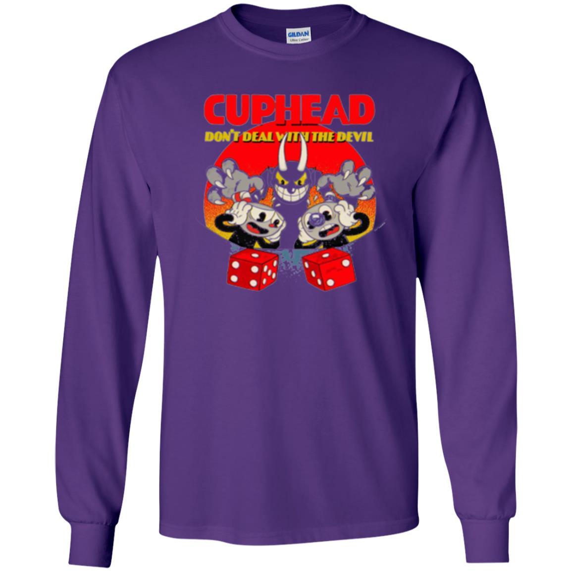 Cuphead And Mugman Devil_s Dice Video Game Graphic T-shirt Purple