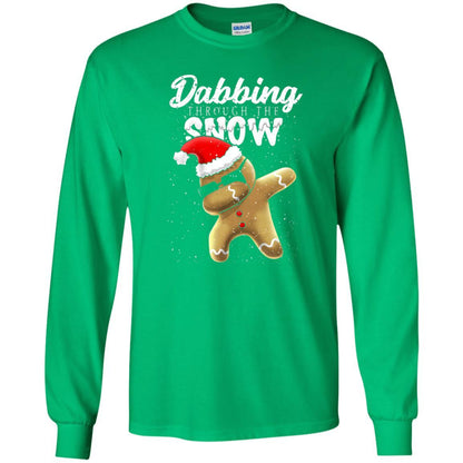 Dabbing Gingerbread T-shirt Dabbing Through The Snow Irish Green