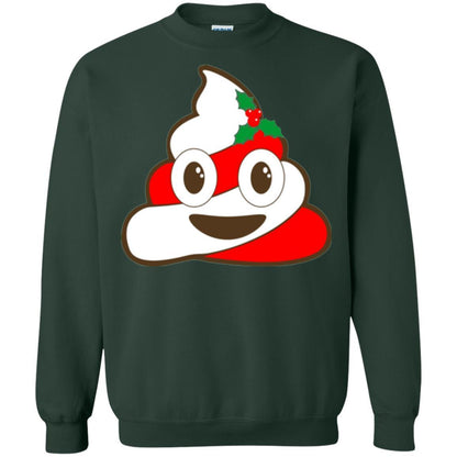 Funny Christmas T-shirt Poop Emojis Christmas Forest Green