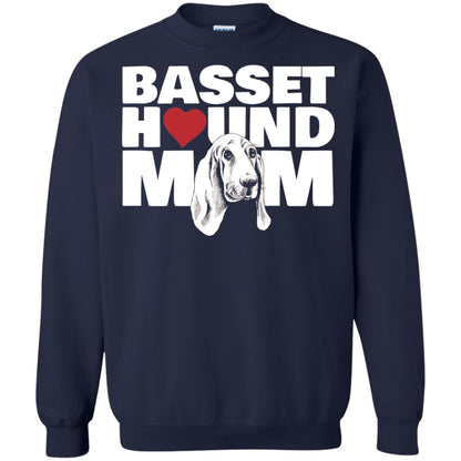 Basset Hound Mom Heart T-shirt Navy