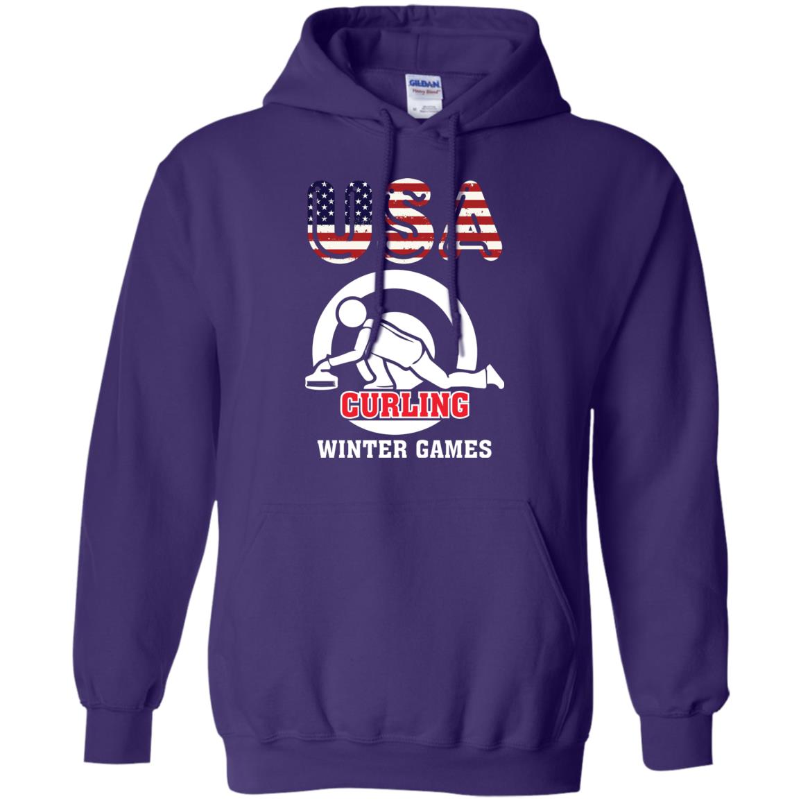 Usa Curling Winter Games Curling Lover T-shirt Purple