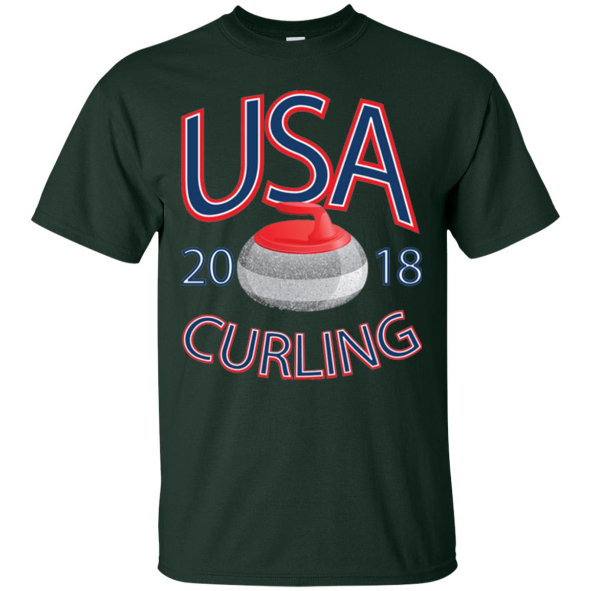Usa 2018 Curling T-shirt Forest Green