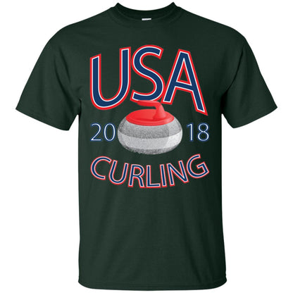 Usa 2018 Curling T-shirt Forest Green