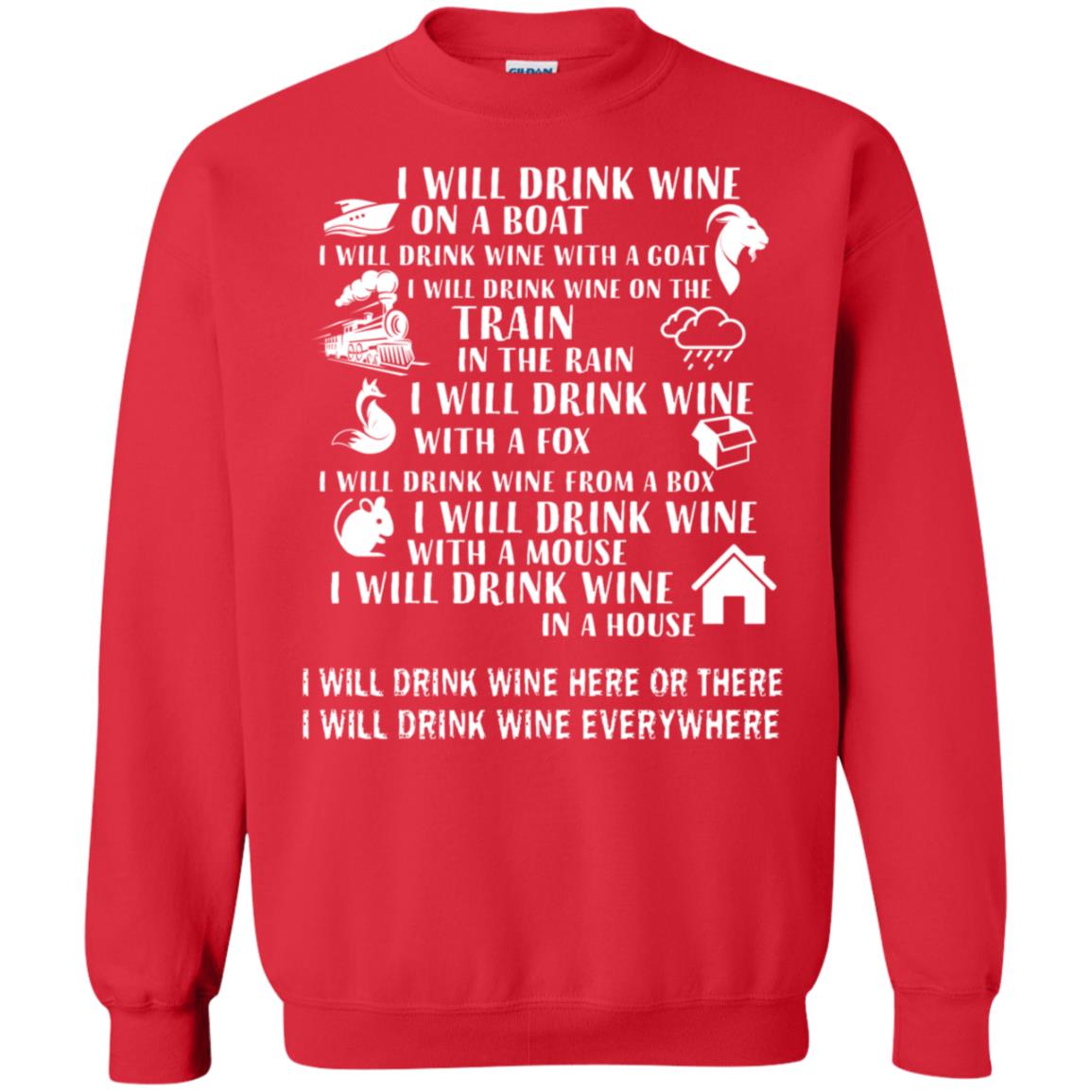 I Will Drink Wine On A Boat I Will Drink Wine Everywhere Shirt Red