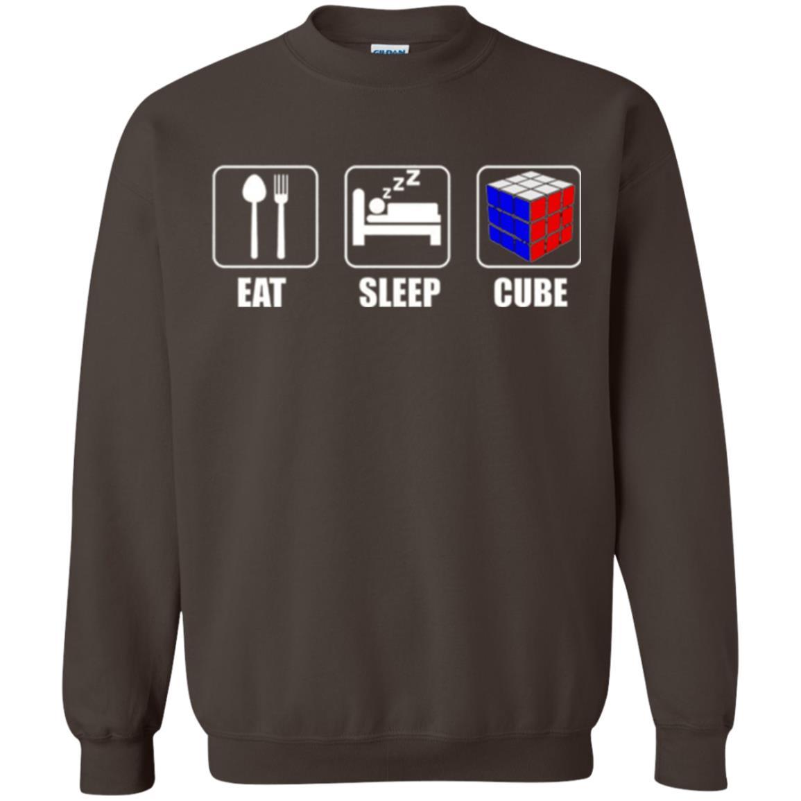 Rubik Lover T-shirt Eat Sleep Cube T-shirt Dark Chocolate