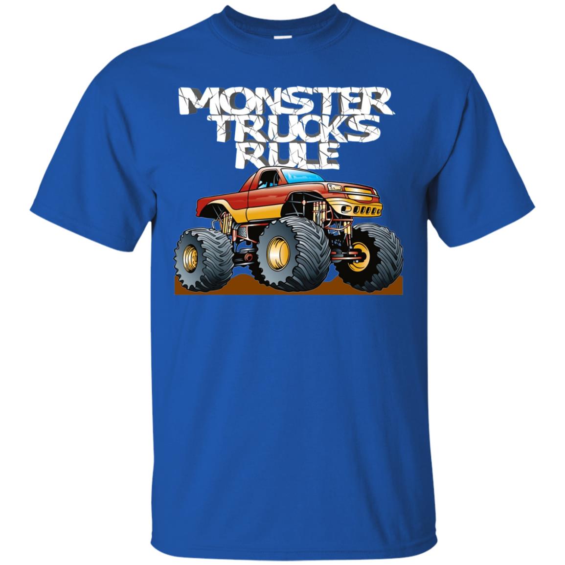 Monster Trucks Rule Trucker T-shirt Royal