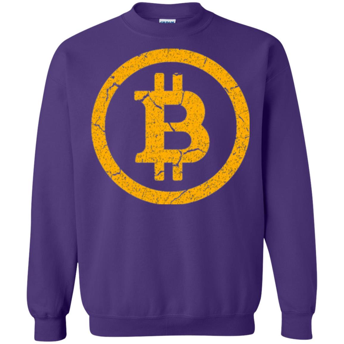Bitcoin T-shirt Vintage Worn Distressed Look Design Purple