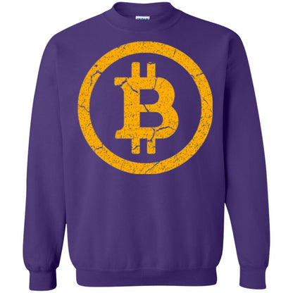 Bitcoin T-shirt Vintage Worn Distressed Look Design Purple
