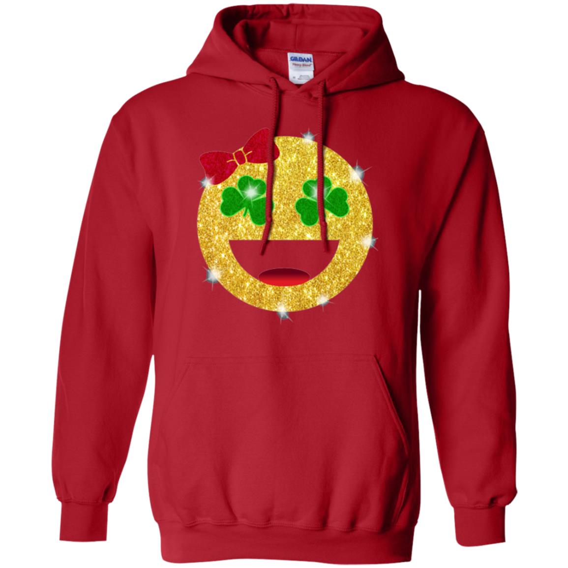 Happy Gold Blink Emoji Saint Patrick's Day T-shirt Red