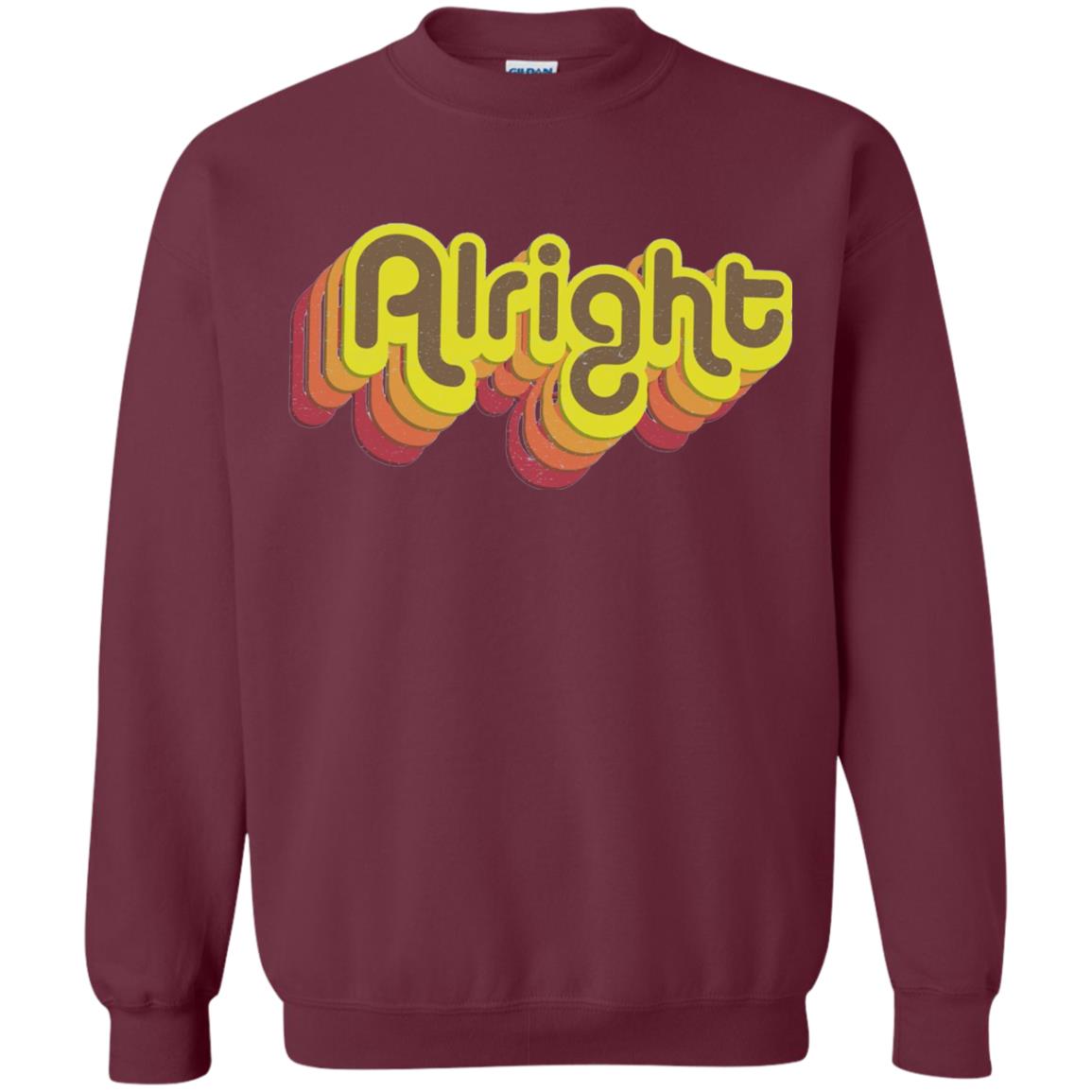 Alright Alright Shirt Funny Retro 70s Maroon