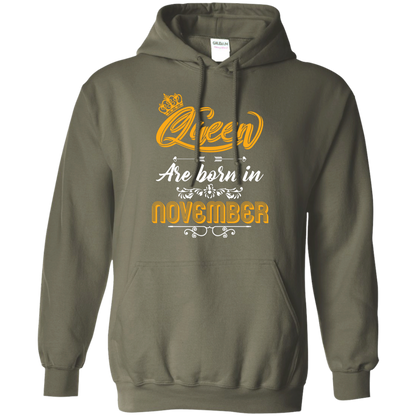 Brithday T-Shirt Queen Are Born In November Military Green