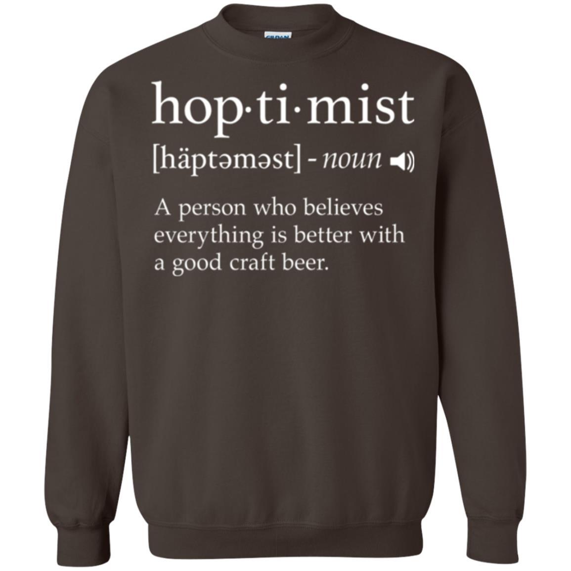 Beer Lover T-shirt Hoptimist Definition Dark Chocolate