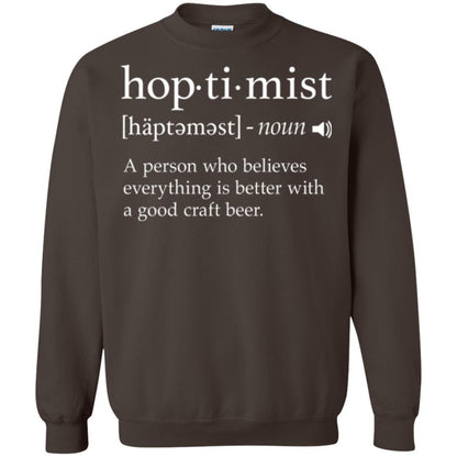 Beer Lover T-shirt Hoptimist Definition Dark Chocolate
