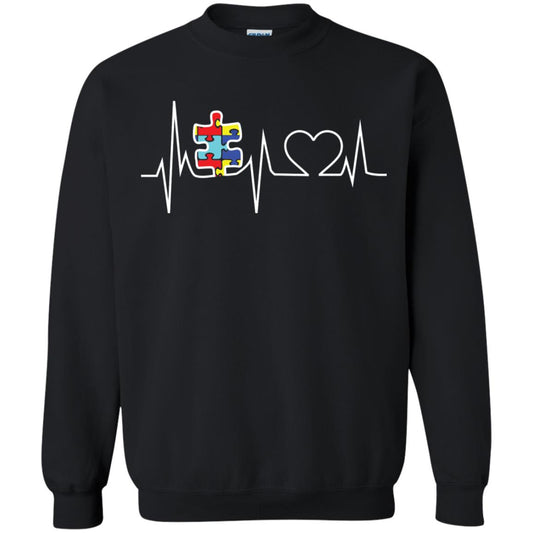 Autism Puzzle Heartbeat Autism Awareness Shirt Black