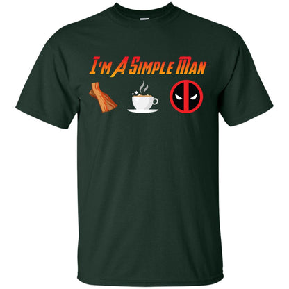 I_m A Simple Man Bacon Coffee And Deadpool Shirt For Man Forest