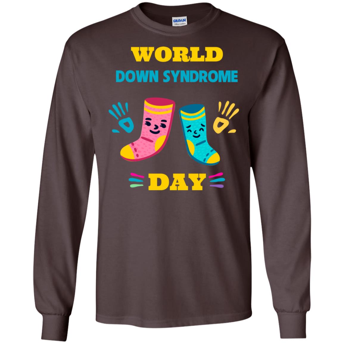 World Down Syndrome Day Hands And Stocks Shirt Dark Chocolate