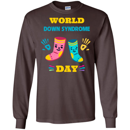 World Down Syndrome Day Hands And Stocks Shirt Dark Chocolate
