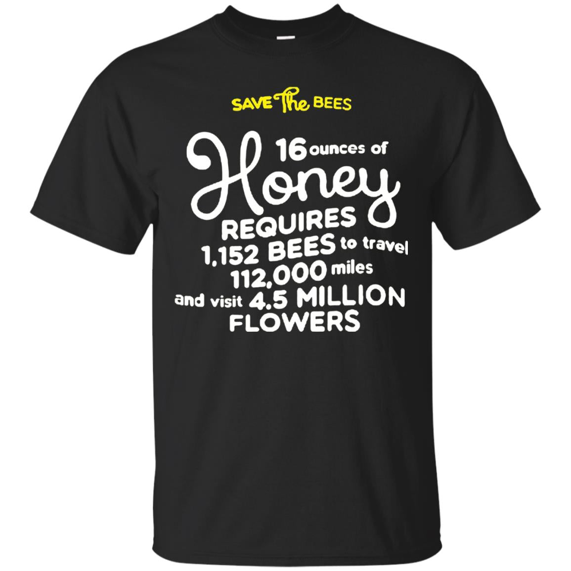 Save The Bees Honey Bee T-shirt Black